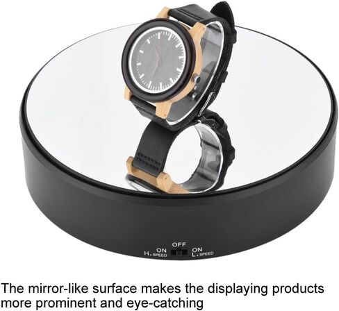 Motorized Turntable Display Rotating Display Stand Mirror Surface 360° Rotary Display Stand Adjustable Rotating Speed Turntable Jewelry Holder Display Jewelry Watch Digital Product Collectibles in Saudi Arabia