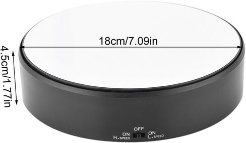 Motorized Turntable Display Rotating Display Stand Mirror Surface 360° Rotary Display Stand Adjustable Rotating Speed Turntable Jewelry Holder Display Jewelry Watch Digital Product Collectibles in Saudi Arabia