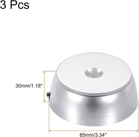 MECCANIXITY Crystal LED Displays Base Stand Holders 85x70x30mm Powered by 3 AA Batteries White Light for Glass Crystal Artwork Decoration Pack of 3 in Saudi Arabia