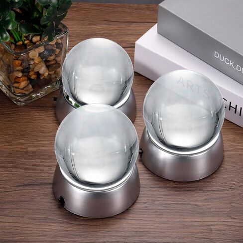 MECCANIXITY Crystal LED Displays Base Stand Holders 85x70x30mm Powered by 3 AA Batteries White Light for Glass Crystal Artwork Decoration Pack of 3 in Saudi Arabia