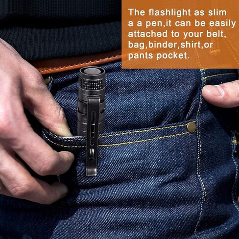 Honoson 12 Pieces Mini LED Pen Flashlight Bulk Small Pocket Flashlight 3.5 Inch, 5.24 Inch Aluminum Handheld Penlight with Clip for Inspection Camping Emergency Diary Lighting in Kuwait