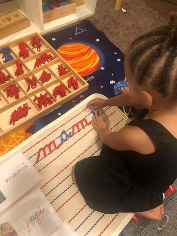 سجادة أطفال من USTIDE مصنوعة من القطن مونتيسوري، سجادة لعب للأطفال، سجادة عمل قطنية صغيرة منسوجة يدويًا، 23.6 بوصة × 7.8 بوصة in Kuwait