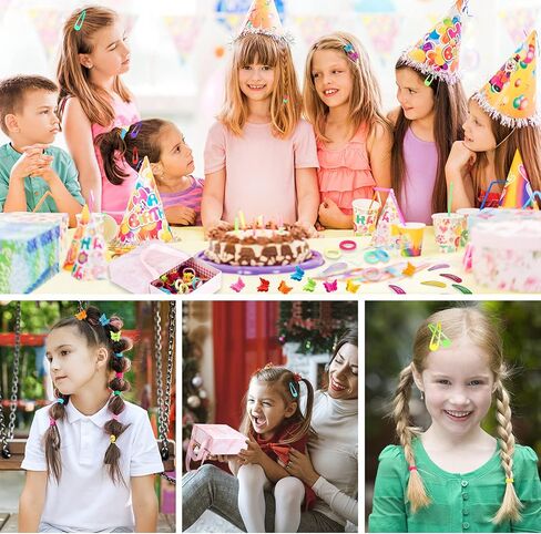 130PCS Hair Clips Set for Girls Butterfly Hair Clips Snap Hair Clips Baby Hair Ties with Cute Box Ideal for Girls and Kids in Saudi Arabia