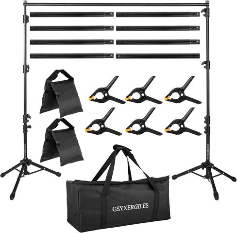 GSY Backdrop Stand 10x7ft/2x3M, Adjustable Heavy Duty Background Stand for Parties, Wedding, Photography, Ad Display, Activity Decoration（with Oxford Bag） in Kuwait