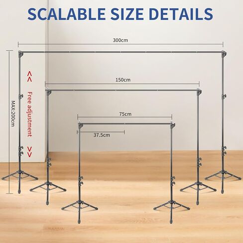 GSY Backdrop Stand 10x7ft/2x3M, Adjustable Heavy Duty Background Stand for Parties, Wedding, Photography, Ad Display, Activity Decoration（with Oxford Bag） in Kuwait