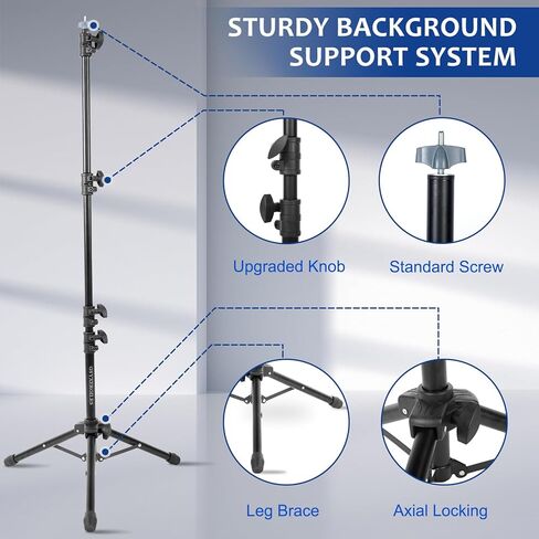 GSY Backdrop Stand 10x7ft/2x3M, Adjustable Heavy Duty Background Stand for Parties, Wedding, Photography, Ad Display, Activity Decoration（with Oxford Bag） in Kuwait