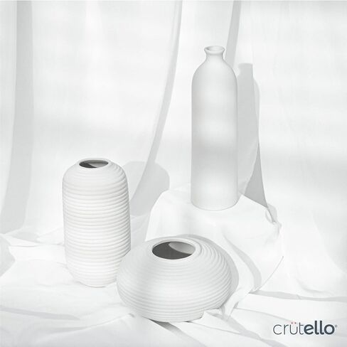 Crutello Minimalist White Ceramic U Style Vase - Set of 2 Modern Home Decor for Mantles, Bookshelves, Tables, Entryways in Saudi Arabia