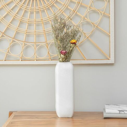 Crutello Minimalist White Ceramic U Style Vase - Set of 2 Modern Home Decor for Mantles, Bookshelves, Tables, Entryways in Saudi Arabia