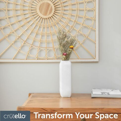 Crutello Minimalist White Ceramic U Style Vase - Set of 2 Modern Home Decor for Mantles, Bookshelves, Tables, Entryways in Saudi Arabia