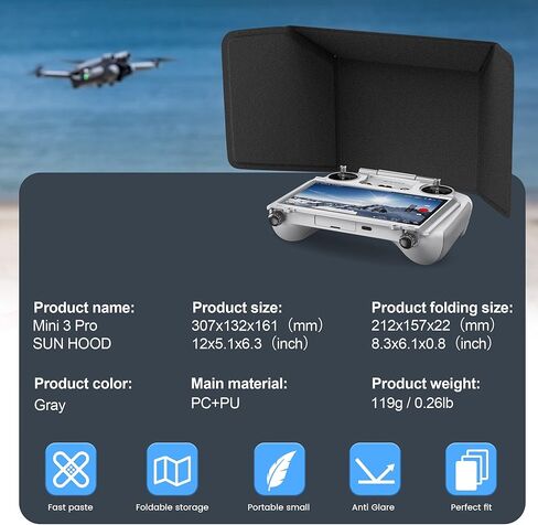 STARTRC Mini 3/Mini 3 Pro Sun Hood Sunshade for DJI Mavic 3 Pro/Mini 3/Mini 3 Pro/Mavic 3 Classic/Air 2S RC Controller Accessories in Saudi Arabia