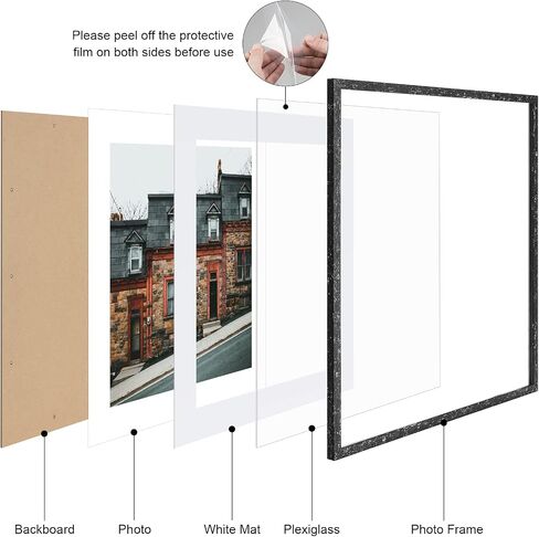 13x19 Poster Frame With Mat for 11x17 or 13X19 Picture Frame Without Mat,Made of Wooden Textured Finish,Display for Wall Hanging Decor,Plexiglass,Rustic Wood,1pack in Saudi Arabia