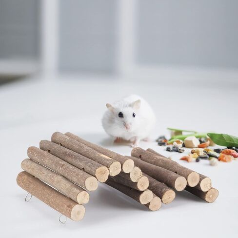Filhome 2pcs Hamster Bridges, Rat Bendy Long Suspension Bridges and Guinea Pig Bendable Tunnel, Bendable Hamster Ladder Gerbil Wooden Ramp Chinchilla Chews Toys for Small Animals Cage Accessories in Saudi Arabia