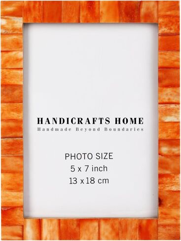Handicrafts Home 16x20 Poster Frame - Orange Bone Inlay Classic Collection Wall Mount Decorative Picture Frame for Posters, Photos, Diplomas, Certificates, Art Work - Handmade Vintage Home Decor Gift in Kuwait