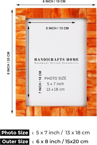 Handicrafts Home 16x20 Poster Frame - Orange Bone Inlay Classic Collection Wall Mount Decorative Picture Frame for Posters, Photos, Diplomas, Certificates, Art Work - Handmade Vintage Home Decor Gift in Kuwait