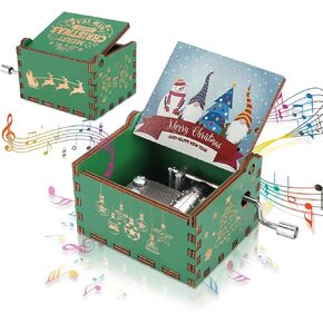Ozzwolle عيد ميلاد سعيد صندوق الموسيقى، فريدة من نوعها لطيف التماثيل عيد الميلاد صندوق لحن اليد كرنك، العتيقة صناديق موسيقية خشبية منقوشة، حالة الموسيقى الخشبية سانتا كلوز هدايا السنة الجديدة لابنة، ابن، عشاق، الأصدقاء in Kuwait