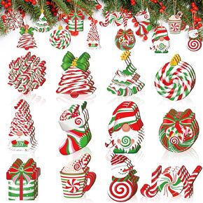 Suzile 36 Pcs Wooden Christmas Ornaments Hanging Crafts Vintage Christmas Decorations Christmas Small Hanging Sign for Xmas Home Decor (Blue Watercolor)