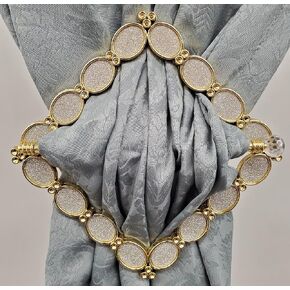 Van Wyck The Curtain Shop Decorative Holdback Set (Square Shimmer Color: Brass), Square Shimmer Brass in Kuwait