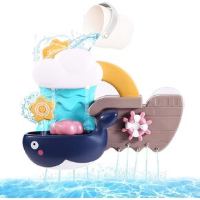 GOHEYI Baby Bath Toys, Bath Toy for Toddlers Kids, Preschool Baby Bathtub Water Toys, Whale Shower Spin Suction Bath Wall Toy, Birthday Gifts for 3 4 Year Old Girls Boys in Kuwait