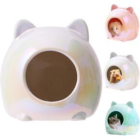 Esamploe Guinea Pig Hideout,Washable Ceramic Guinea Pig Bedding,Cool Guinea Pig Bedding,The Perfect Hiding Place for Guinea Pigs Hamsters and Chinchillas(White) in Kuwait