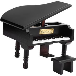 صندوق موسيقى خشبي من Jacksking، صندوق موسيقى خشبي على شكل بيانو كبير مع مقعد صغير هدية إبداعية لعيد الميلاد in Kuwait