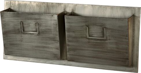 Linon 2 Slot Wall Hanging Mailbox, Distressed 2slot, 29.25" W x 4" D x 12" H (AHW-M2SLOTH-1) in Kuwait