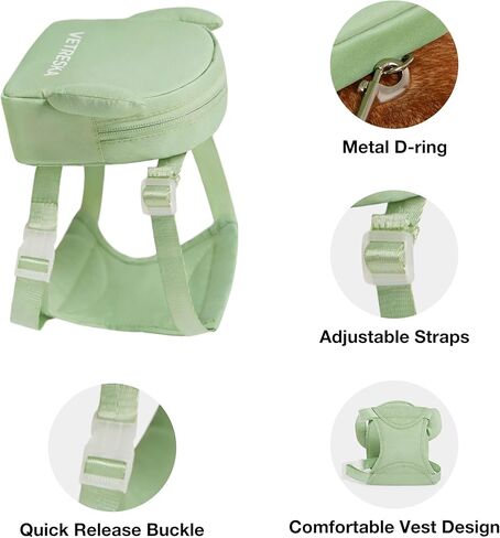 VETRESKA Dog Harness with Leash Set, No Pull Adjustable and Breathable Pet Vest Harness with Cactus Bags for Small Medium Large Dogs and Cats- S in Kuwait