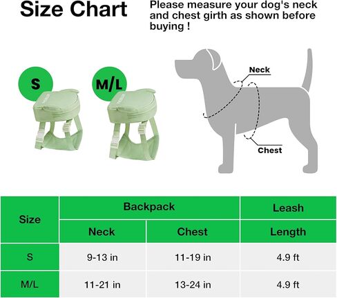 VETRESKA Dog Harness with Leash Set, No Pull Adjustable and Breathable Pet Vest Harness with Cactus Bags for Small Medium Large Dogs and Cats- S in Kuwait