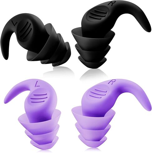 سدادات أذن Dinjunhs سدادات أذن من السيليكون المانعة للضوضاء للنوم، زوجان من سدادات الأذن لتقليل الضوضاء قابلة للغسل وإعادة الاستخدام للنوم والشخير والعمل والدراسة والسباحة والسفر in Kuwait