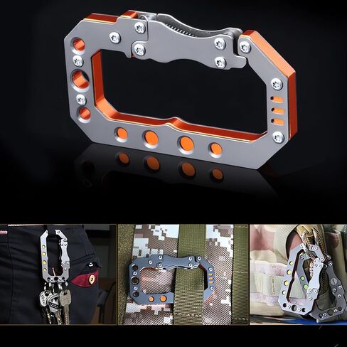 مشبك حلقة تسلق عالي التحمل من QISVVE، خطاف سلسلة مفاتيح تكتيكي، حلقات سلسلة مفاتيح سريعة الفك in Kuwait