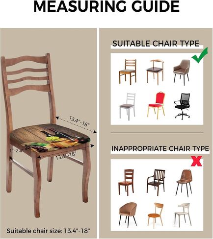Savannan Dining Room Chair Seat Covers, Red Wine Grape Wooden Barrel Rustic Board Plank Removable Stretch Chair Seat Cushion Slipcovers Protector for Holiday Party Festival Decoration, Set of 4 in Saudi Arabia