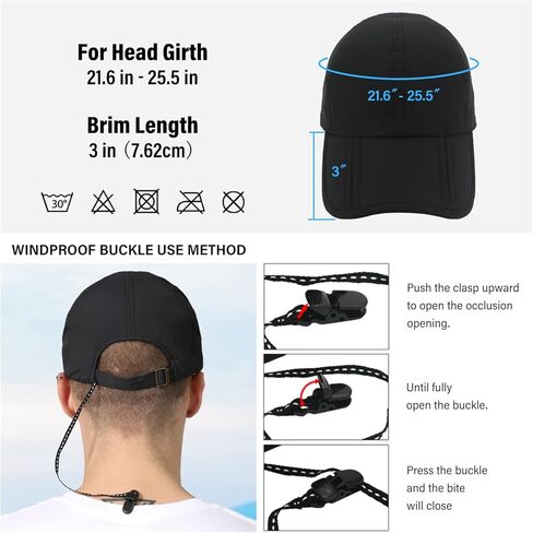 Akkad Kuti Mens Waterproof Cap Foldable Mens Water-Resistant Cap UPF 50+ with Drawstring Storage Bag for Outdoor in Kuwait