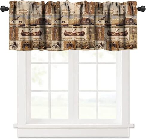 نافذة الستارة الستارة خمر الغزلان الدب مزرعة الستار، الرجعية الحيوان ريفي نمط غرفة الألعاب تزيين الستائر الصغيرة لغرفة المعيشة غرفة نوم نافذة الستائر 54 × 18 بوصة in Kuwait