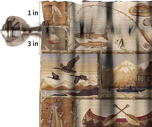 نافذة الستارة الستارة خمر الغزلان الدب مزرعة الستار، الرجعية الحيوان ريفي نمط غرفة الألعاب تزيين الستائر الصغيرة لغرفة المعيشة غرفة نوم نافذة الستائر 54 × 18 بوصة in Kuwait