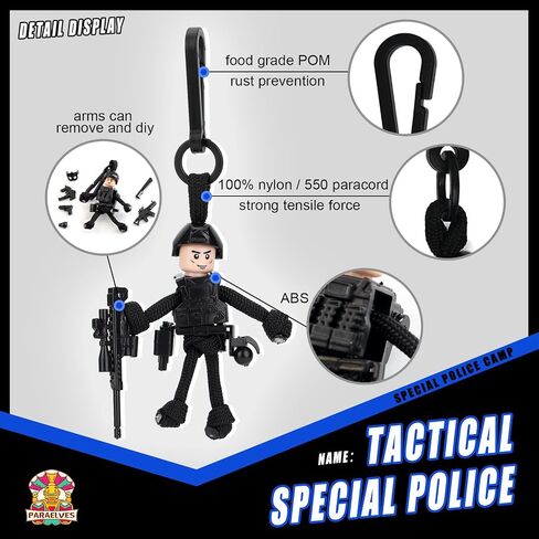 PARAELVES Police Keychain, Paracord DIY Car Keys Keychain, for People of All Ages, Great Handmade Gift in Saudi Arabia