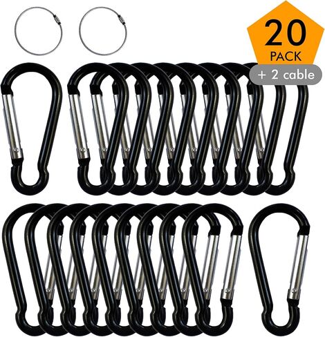 20 قطعة 2.4 بوصة حلقة تسلق من الألومنيوم مشبك بوابة محملة بزنبرك سلسلة مفاتيح على شكل كمثرى in Kuwait