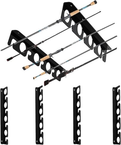 حامل قضيب الصيد من الأكريليك حامل السقف قصبة الصيد رف الحائط ، حامل لقصبة الصيد / رف تخزين الحائط ، قصبة الصيد رف تخزين الجدار للمرآب ، المقصورة والطابق السفلي ، يحمل 8 صنارة صيد (4 قطع) in Kuwait