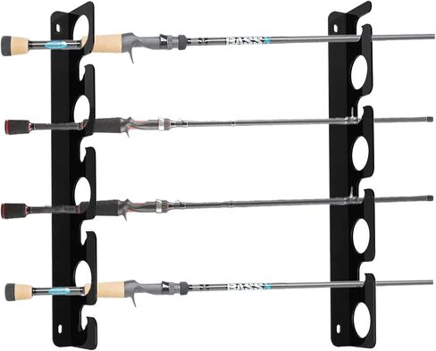 حامل قضيب الصيد من الأكريليك حامل السقف قصبة الصيد رف الحائط ، حامل لقصبة الصيد / رف تخزين الحائط ، قصبة الصيد رف تخزين الجدار للمرآب ، المقصورة والطابق السفلي ، يحمل 8 صنارة صيد (4 قطع) in Kuwait