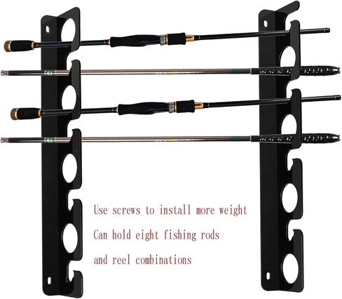 حامل قضيب الصيد من الأكريليك حامل السقف قصبة الصيد رف الحائط ، حامل لقصبة الصيد / رف تخزين الحائط ، قصبة الصيد رف تخزين الجدار للمرآب ، المقصورة والطابق السفلي ، يحمل 8 صنارة صيد (4 قطع) in Kuwait