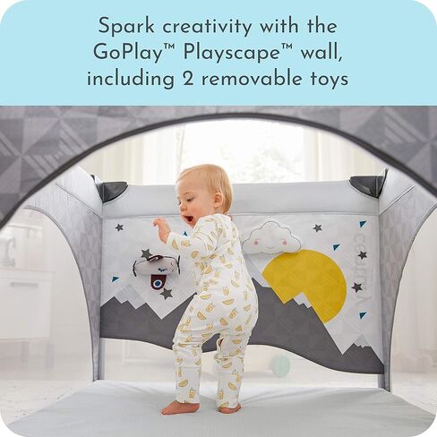 Century Play On 2-in-1 Playard and Activity Center | Playpen includes Soft Toys and Zippered Door in Kuwait