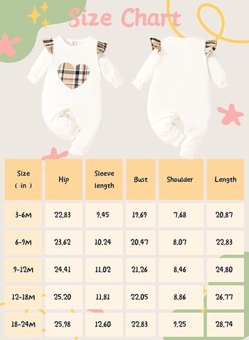 BOMDEALS Baby Girls Rompers Clothing - Valentines Cute Plaid Heart Outfits Infant Ruffle Long Sleeve Jumpsuit Fall Bodysuit in Saudi Arabia