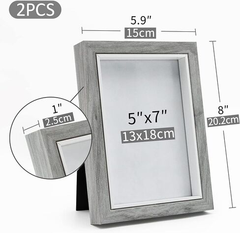 Afuly 4x6 Picture Frames Grey Wood Texture Photo Frame Wall Tabletop Home Gallery Decor, Modern Minimalist Collage Picture Frame Weddings Gifts for Friends Family, Set of 2 in Saudi Arabia