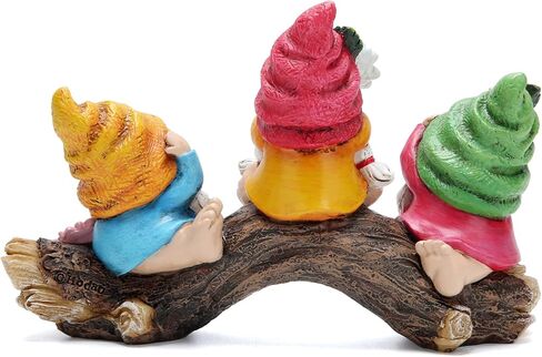 Hodao Spring Hear-No، See-No، Speak-No Gnomes تماثيل ديكورات تماثيل الزهور الحلي الاسكندنافية Tomte Elf ديكور هدايا تماثيل التماثيل الصيفية ديكور طاولة المنزل ديكور التماثيل الربيعية in Kuwait