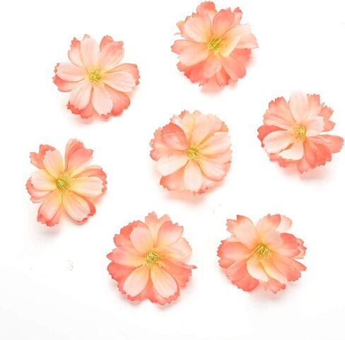 رؤوس زهور وهمية بالجملة للحرف اليدوية الصغيرة زهور حرير صناعية رأس الفاوانيا ديزي ديكور زهرة DIY للمنزل وحفلات الزفاف والسيارة وديكور الزهور المزيفة 50 قطعة 4 سم (ملونة) in Kuwait