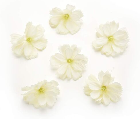 رؤوس زهور وهمية بالجملة للحرف اليدوية الصغيرة زهور حرير صناعية رأس الفاوانيا ديزي ديكور زهرة DIY للمنزل وحفلات الزفاف والسيارة وديكور الزهور المزيفة 50 قطعة 4 سم (ملونة) in Kuwait