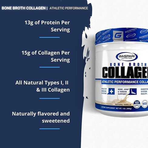 Bone Broth Athletic Performance Collagen Natural Vanilla (1 Lbs. / 30 Servings) in Kuwait