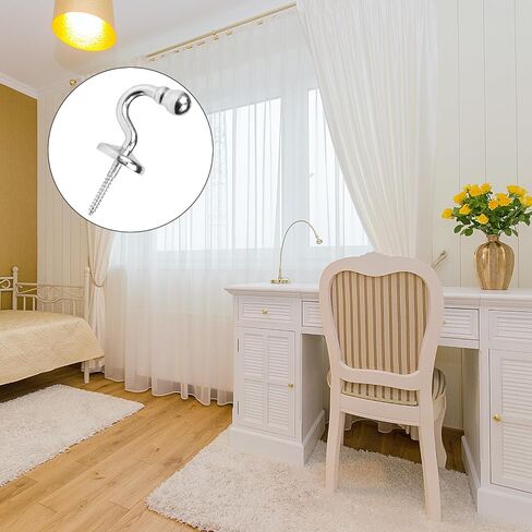 METALLIXITY Curtain Tieback Hooks (65mm/2.56") 4Pcs, Stainless Steel Wall Mounted Curtain Holdback Tassel Holder - for Home Curtains Drapery, Silver Tone in Saudi Arabia