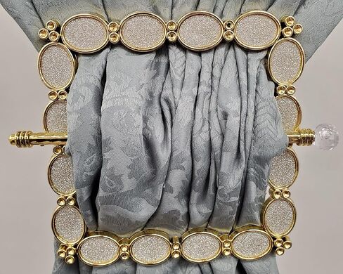 Van Wyck The Curtain Shop Decorative Holdback Set (Square Shimmer Color: Brass), Square Shimmer Brass in Kuwait