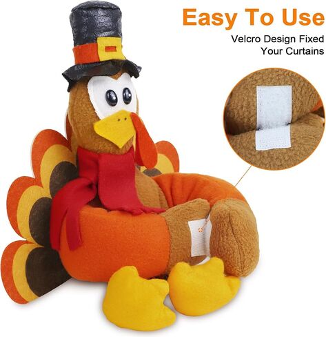 قطعتان من زخارف ستائر عيد الشكر التركية - ستائر تركيا ذات رباط خلفي حامل مشبك تثبيت للمنزل وغرفة المعيشة وغرفة النوم وديكور النوافذ in Kuwait