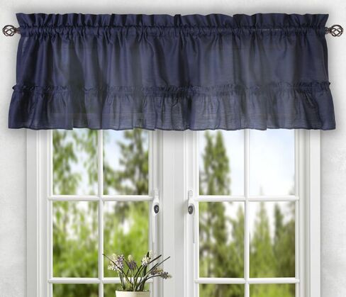 ستائر Ellis Curtain Stacey ذات طبقات شفافة، مقاس 56 بوصة × 30 بوصة، أزرق داكن in Kuwait