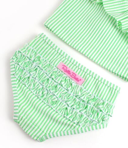 RuffleButts Girls UPF50+ Sun Protection One Shoulder Ruffle Tankini Two Piece Swimsuit in Kuwait